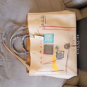 COACH X IVORY BASQUIAT Rogue 39 WITH SNAKESKIN 6877 NWT